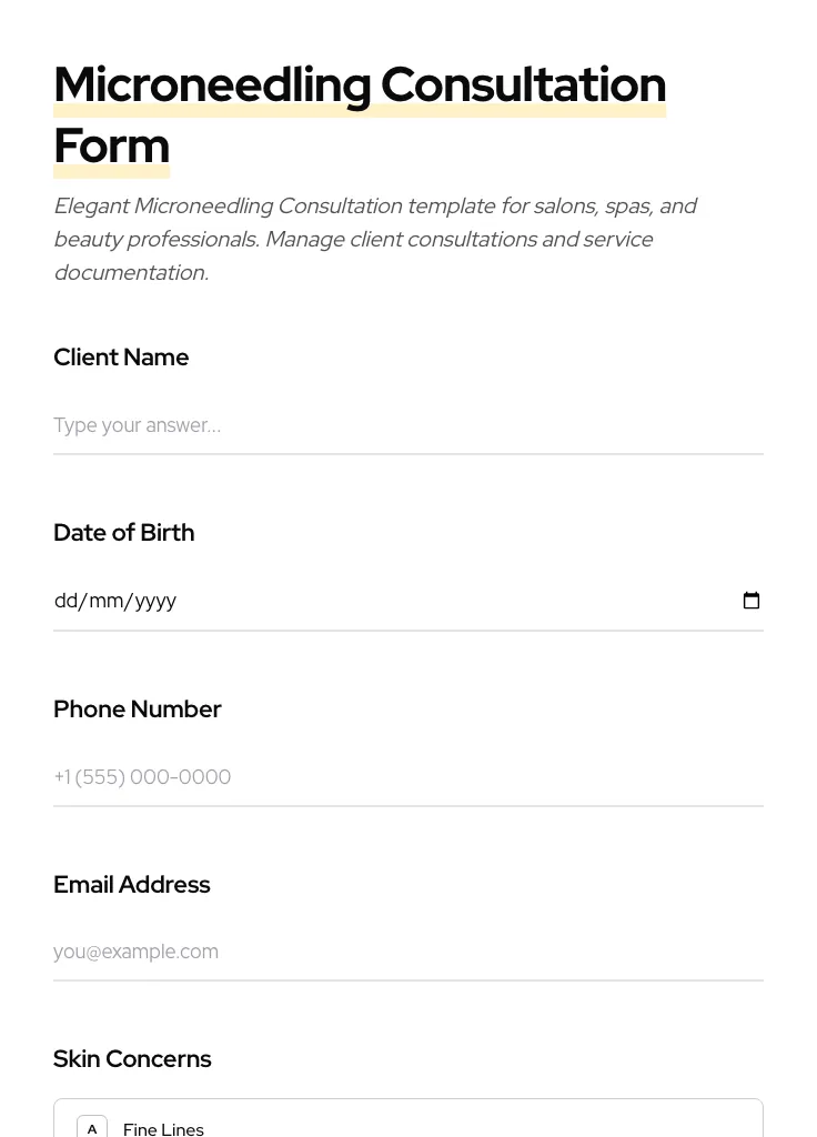 Microneedling Consultation preview