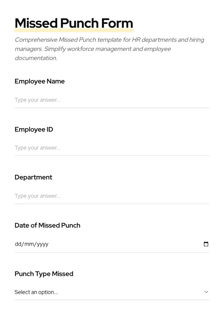 Missed Punch preview