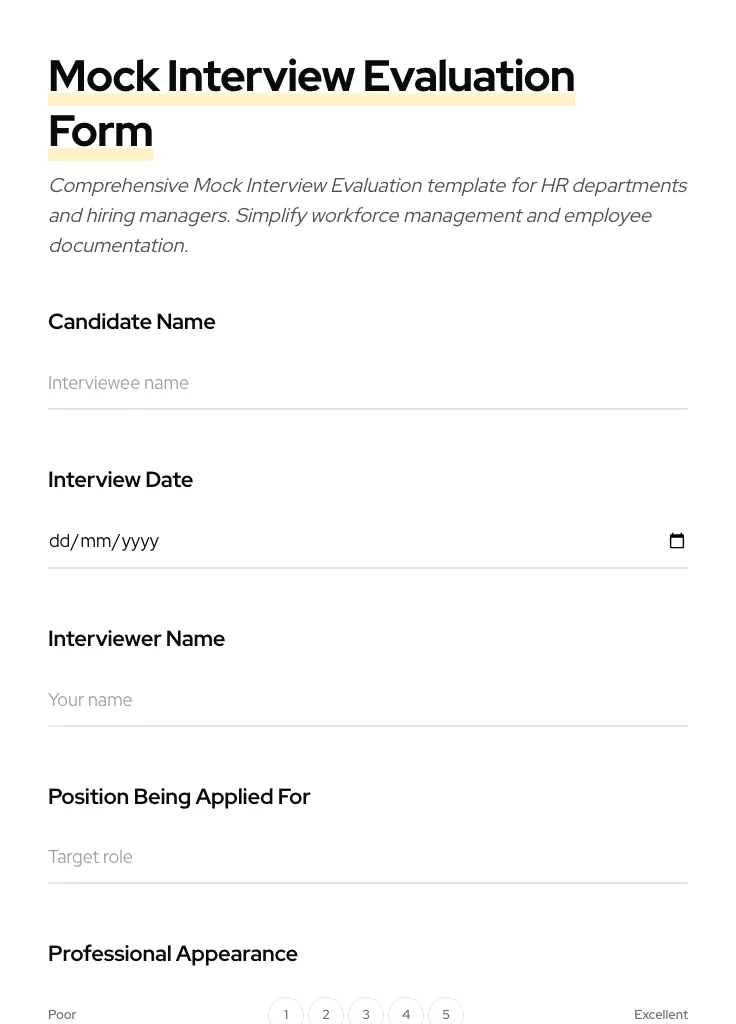 Mock Interview Evaluation preview