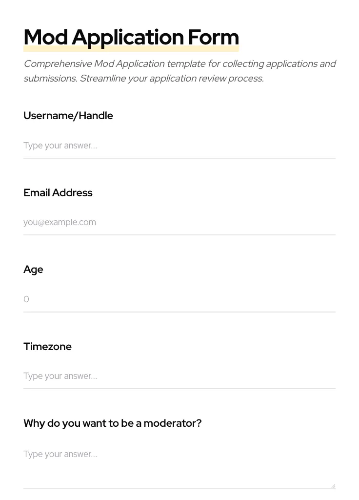 Mod Application preview