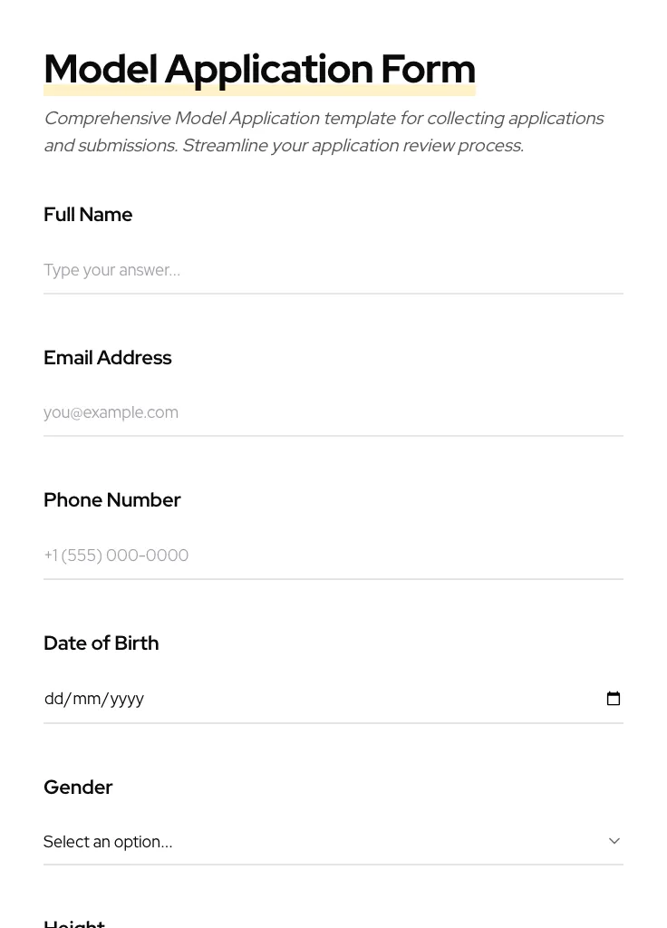 Model Application preview
