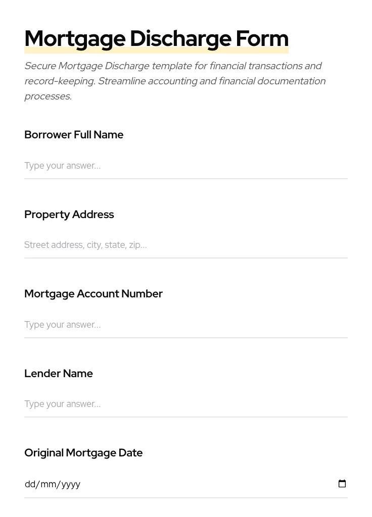 Mortgage Discharge preview