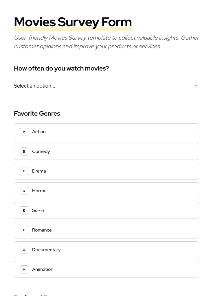 Movies Survey preview