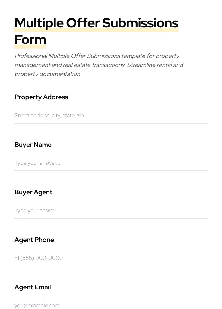 Multiple Offer Submissions preview