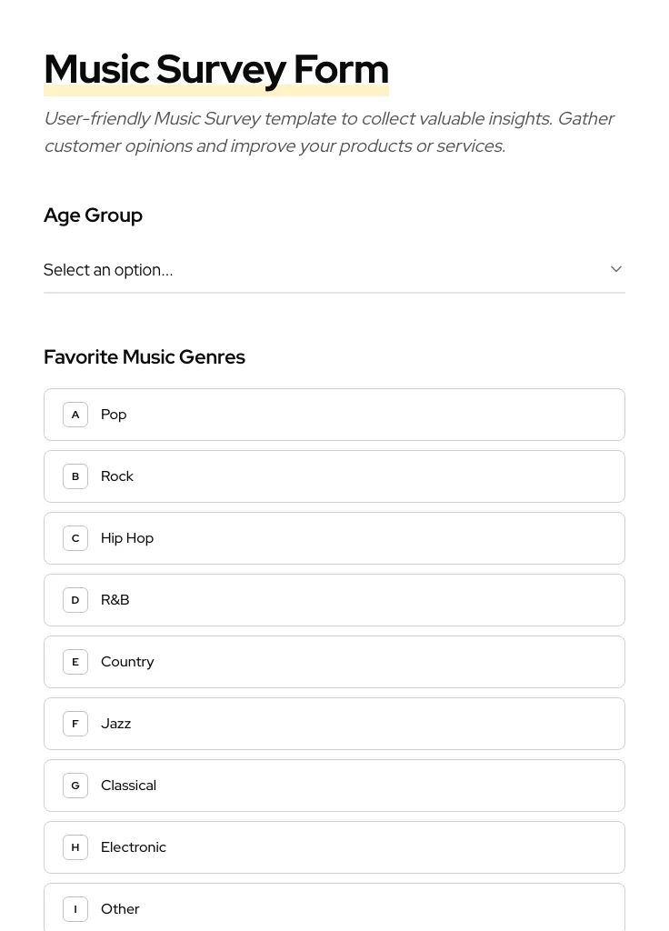 Music Survey preview