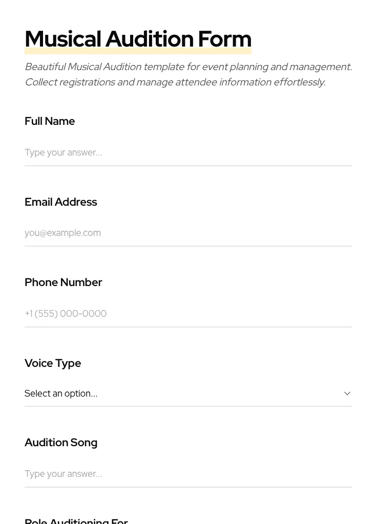 Musical Audition preview