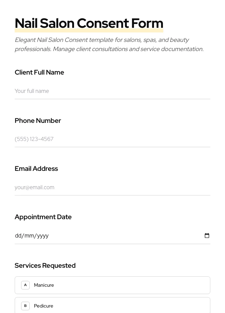 Nail Salon Consent preview