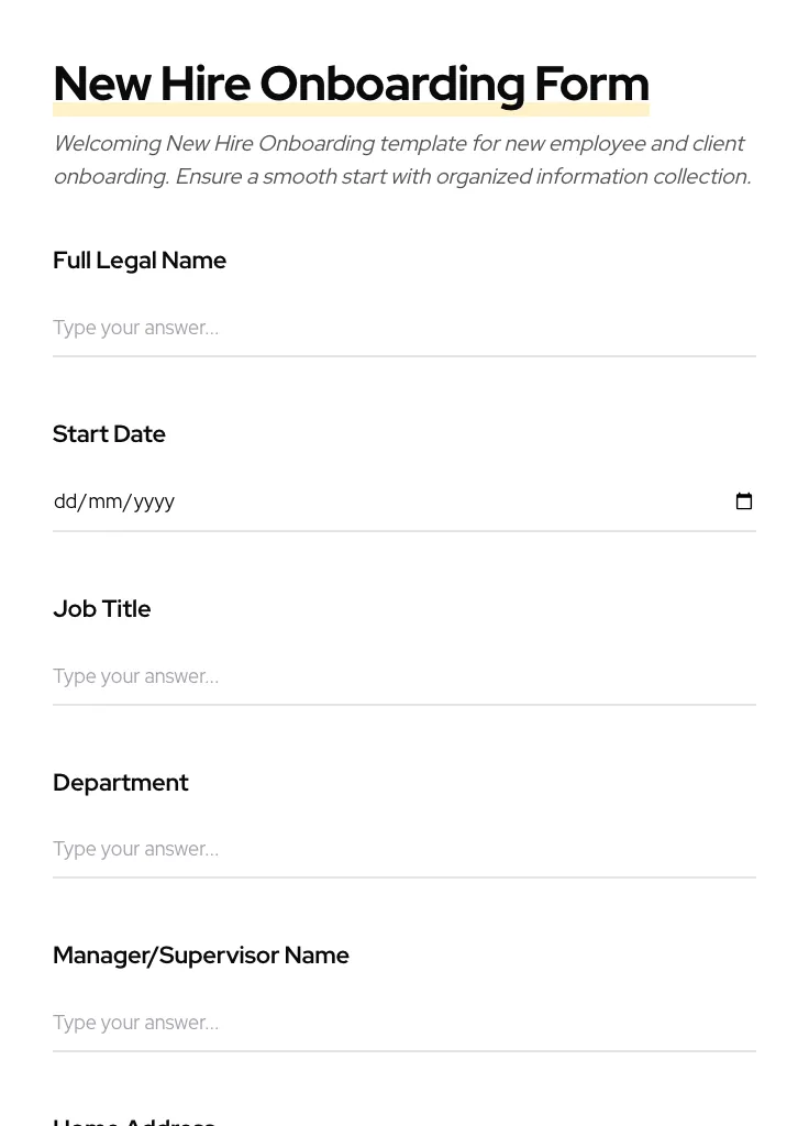 New Hire Onboarding preview