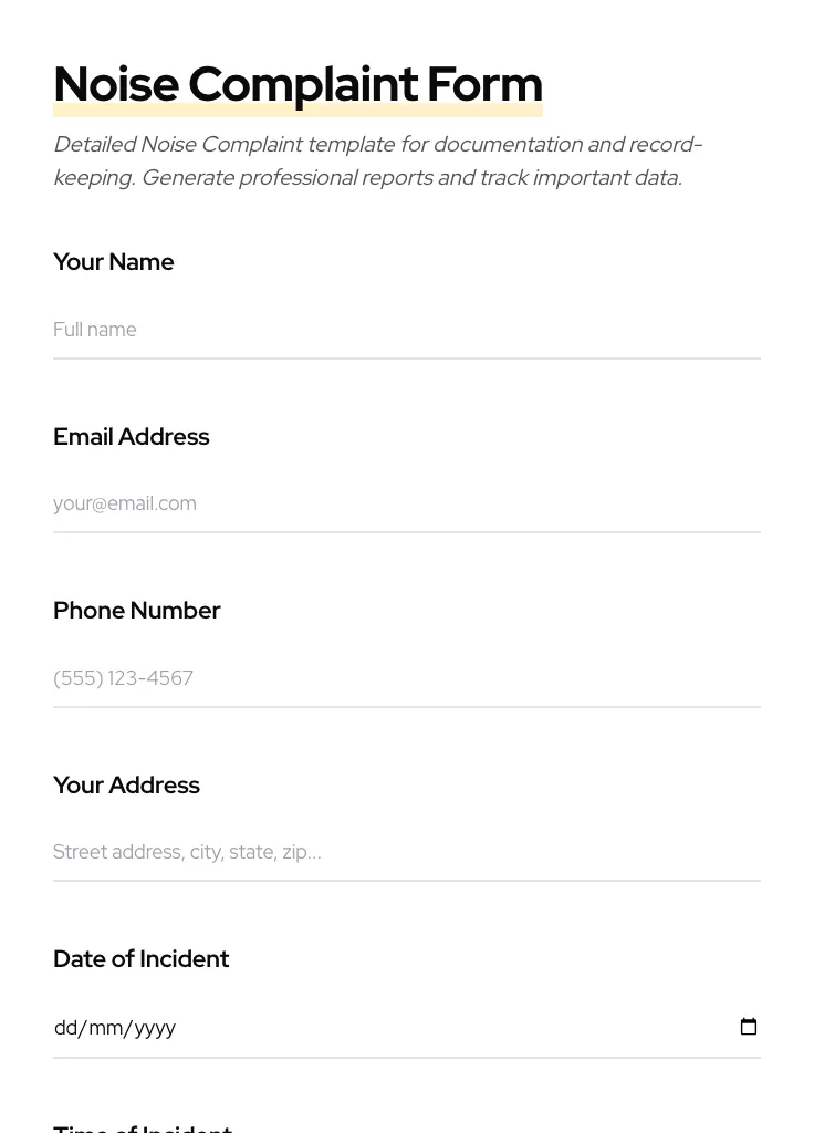 Noise Complaint preview