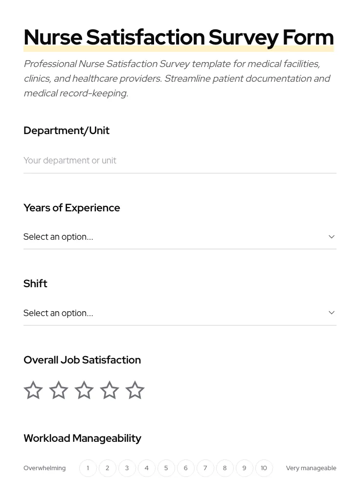 Nurse Satisfaction Survey preview