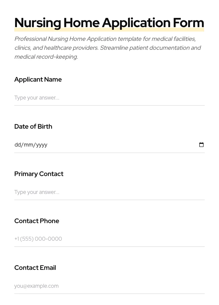 Nursing Home Application preview