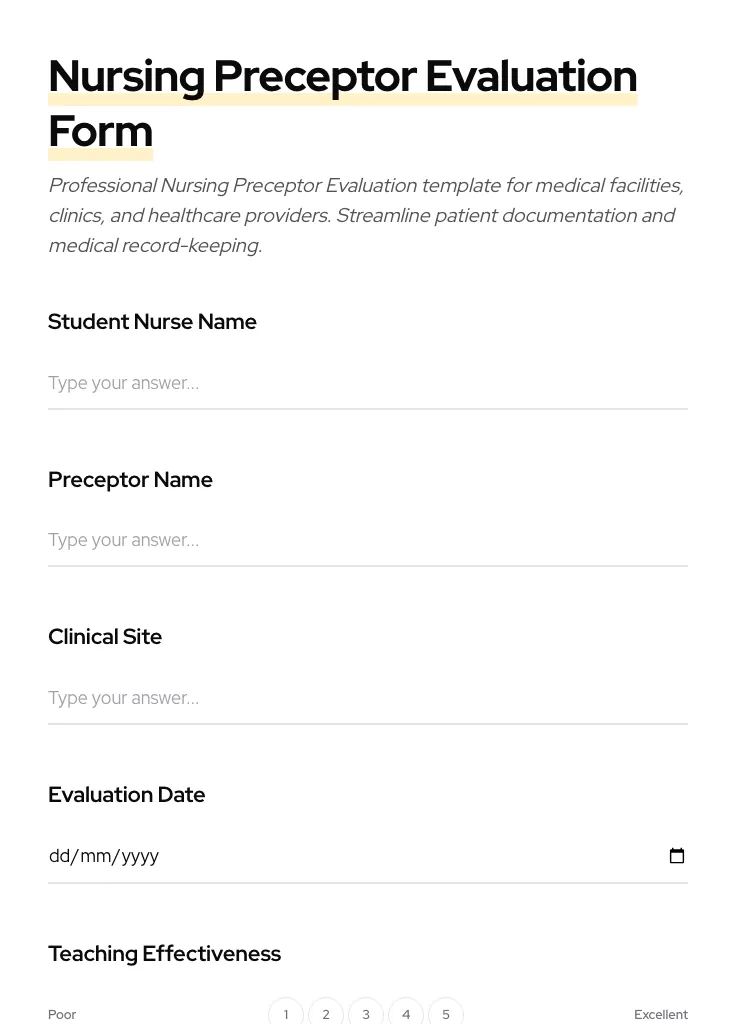Nursing Preceptor Evaluation preview