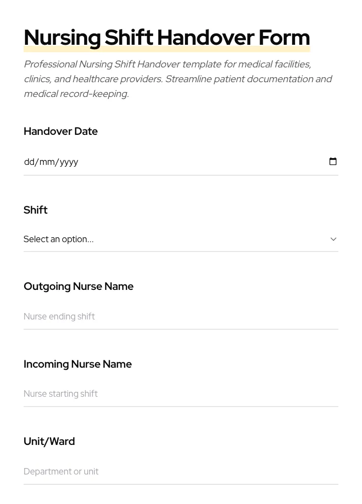 Nursing Shift Handover preview
