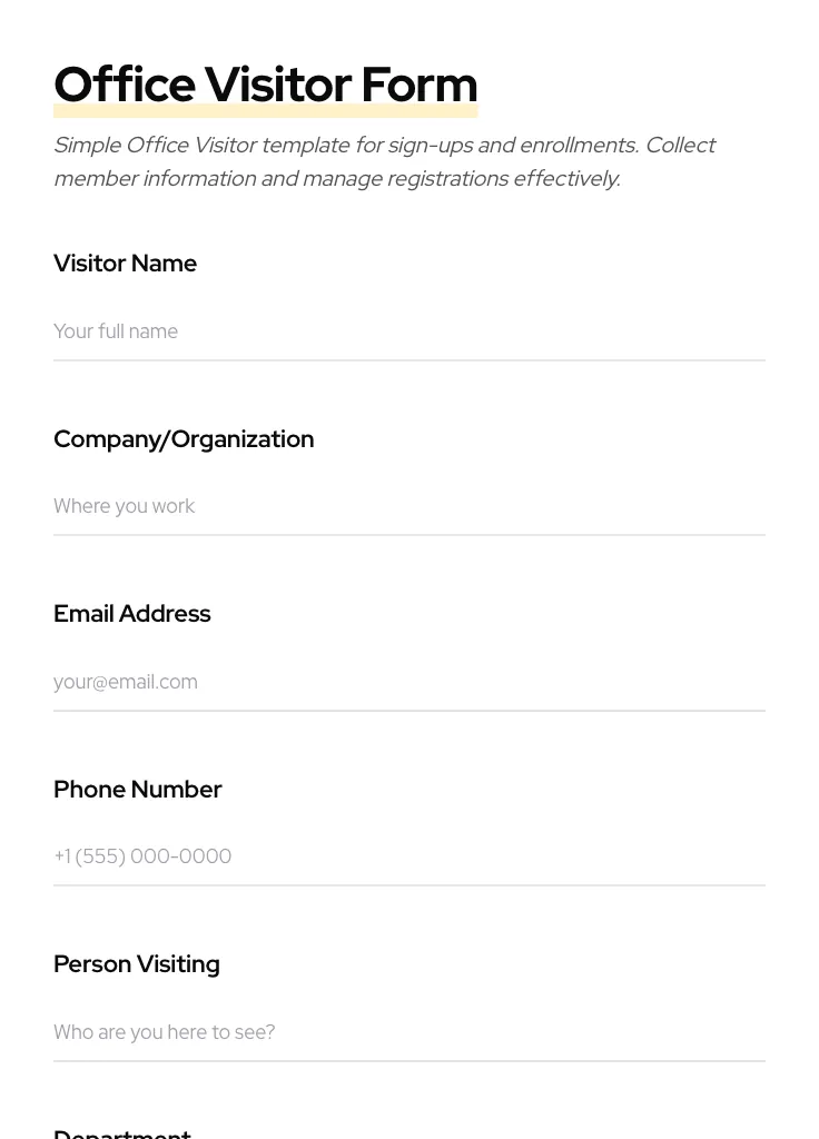 Office Visitor preview