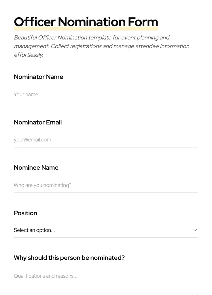 Officer Nomination preview