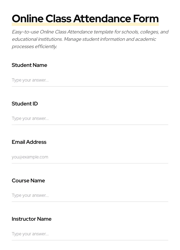 Online Class Attendance preview