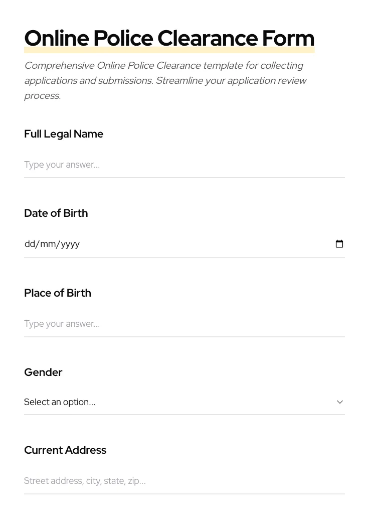 Online Police Clearance preview