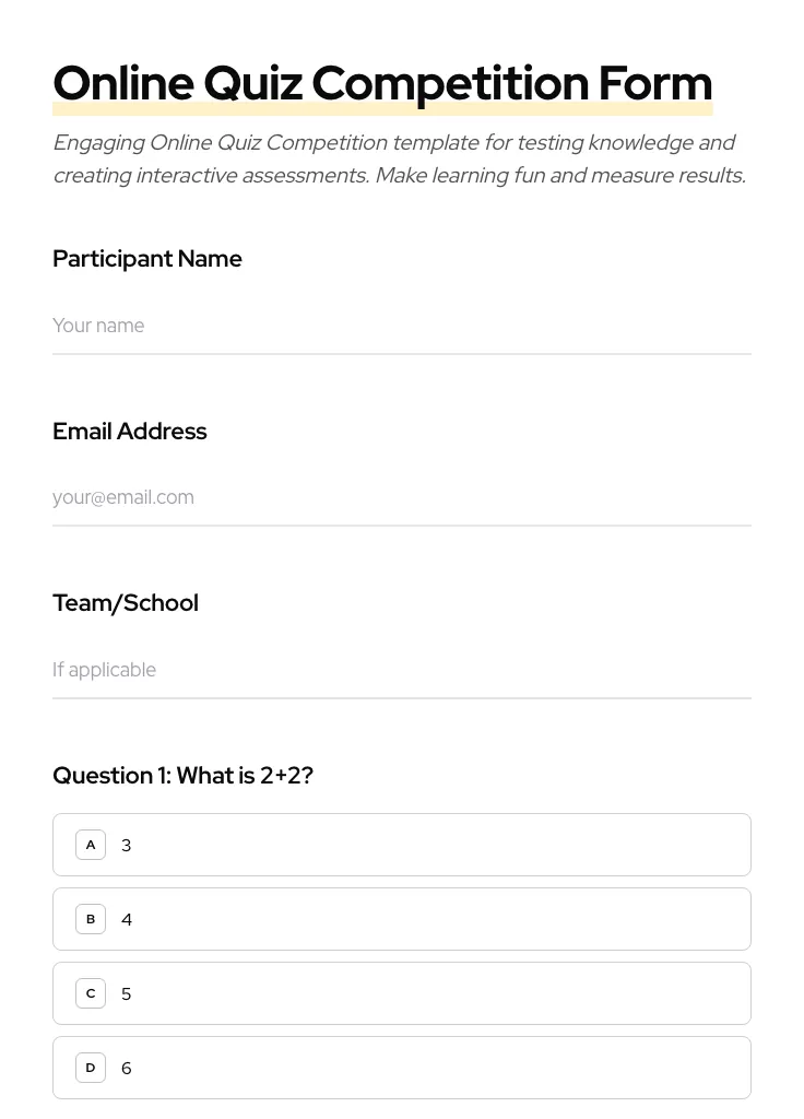 Online Quiz Competition preview