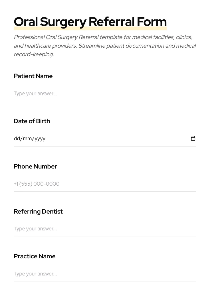 Oral Surgery Referral preview