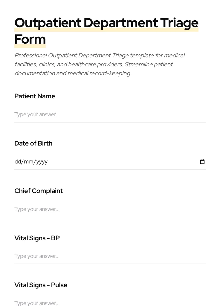 Outpatient Department Triage preview