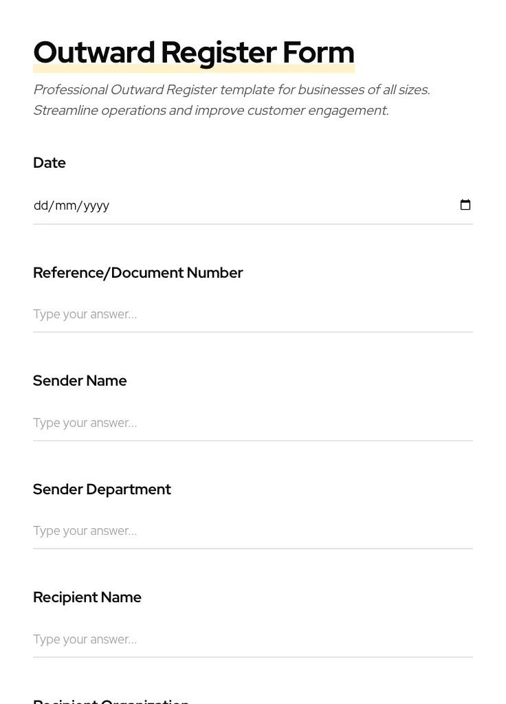 Outward Register preview