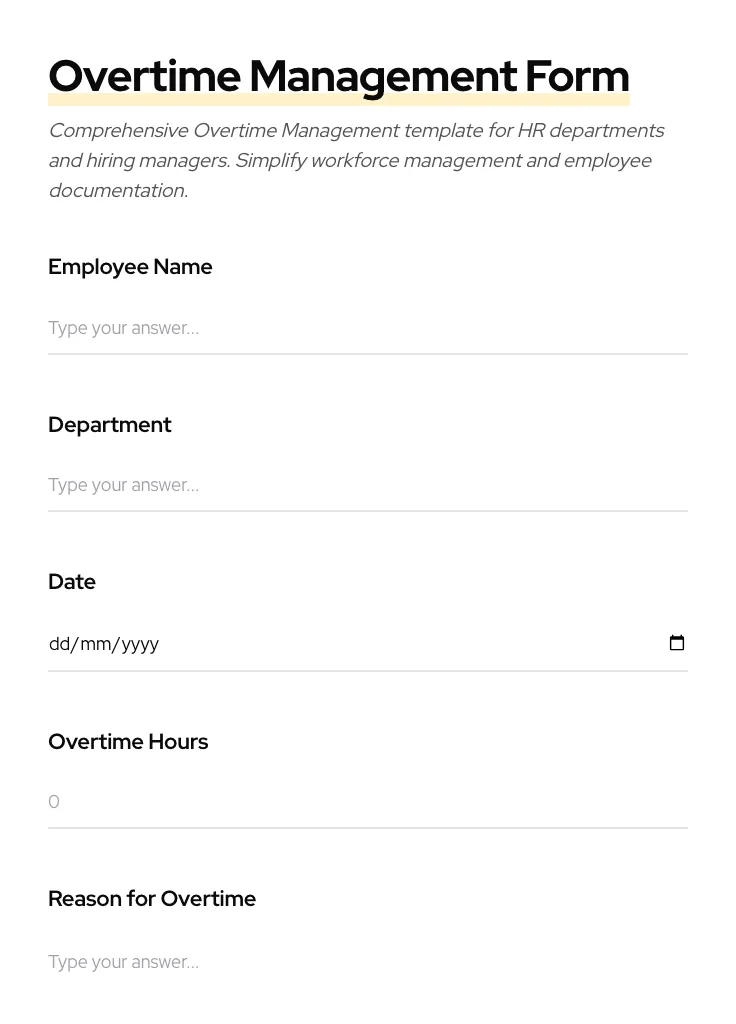 Overtime Management preview