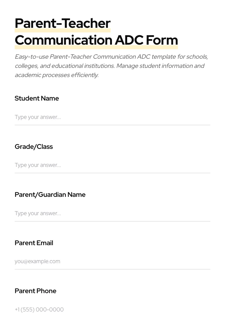 Parent-Teacher Communication ADC preview