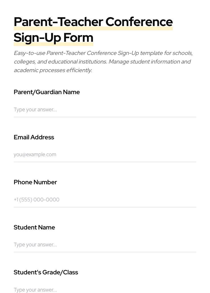 Parent-Teacher Conference Sign-Up preview