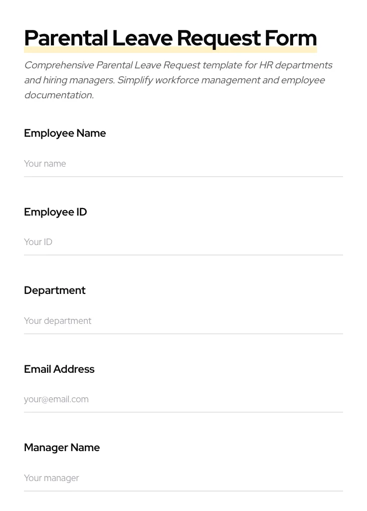Parental Leave Request preview