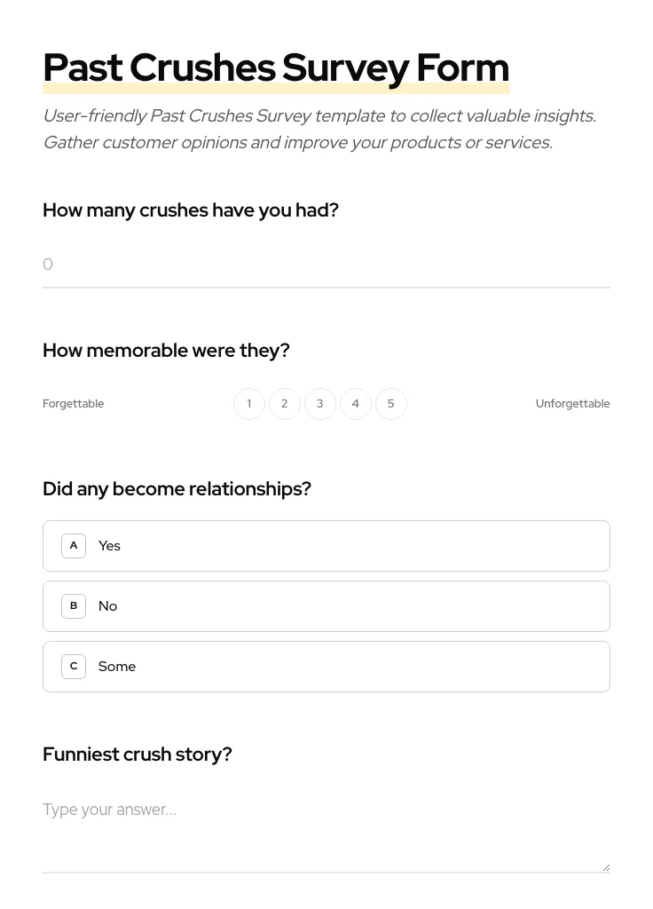 Past Crushes Survey preview