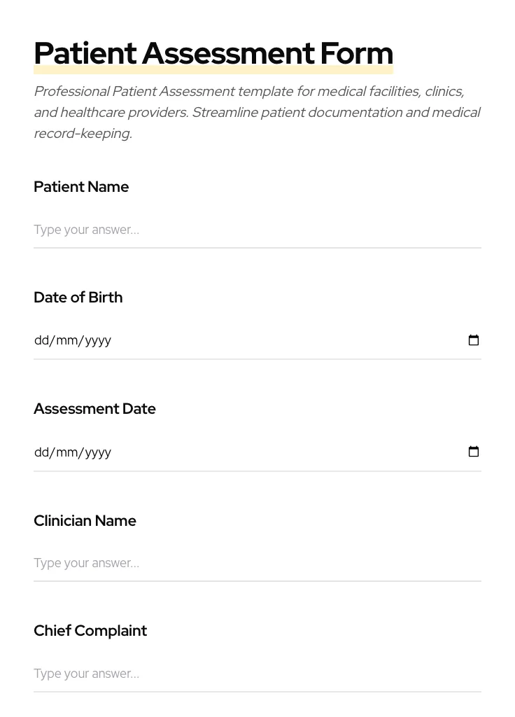Patient Assessment preview