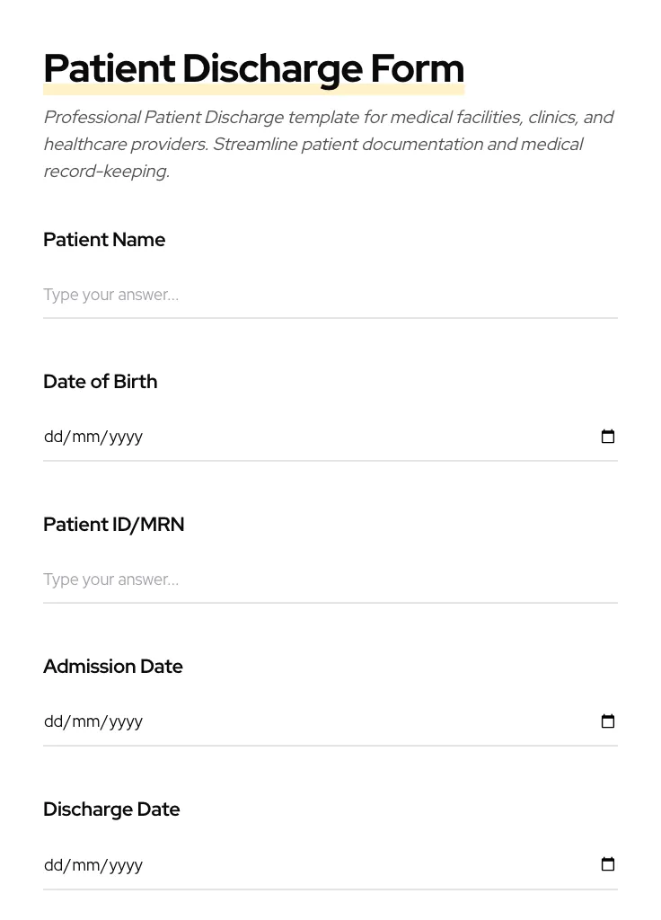 Patient Discharge preview