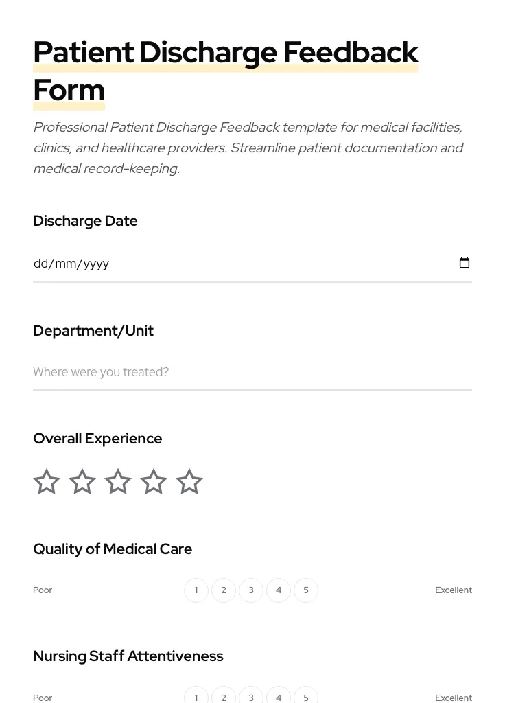 Patient Discharge Feedback preview