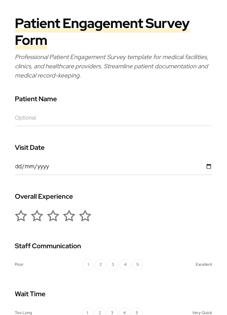 Patient Engagement Survey preview