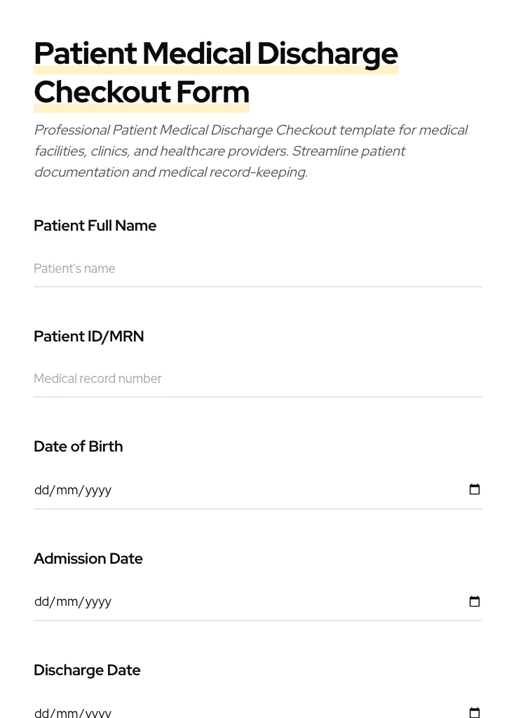 Patient Medical Discharge Checkout preview