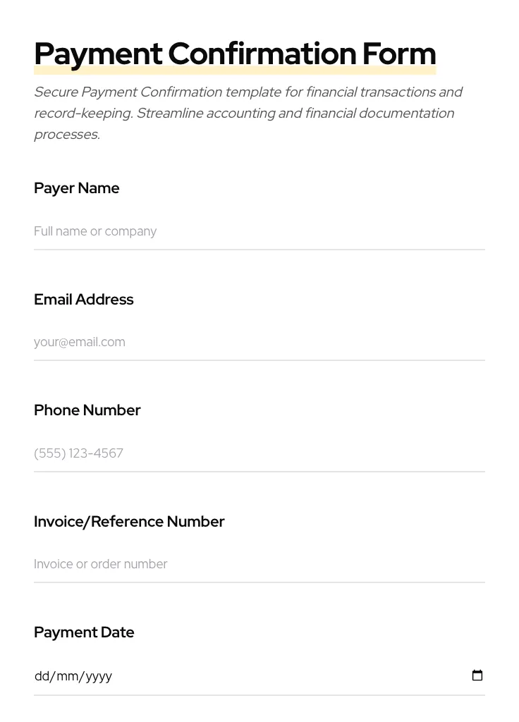 Payment Confirmation preview