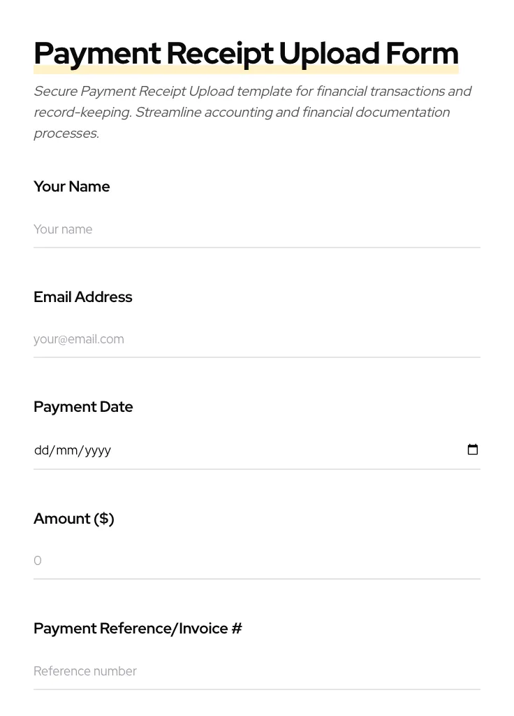 Payment Receipt Upload preview