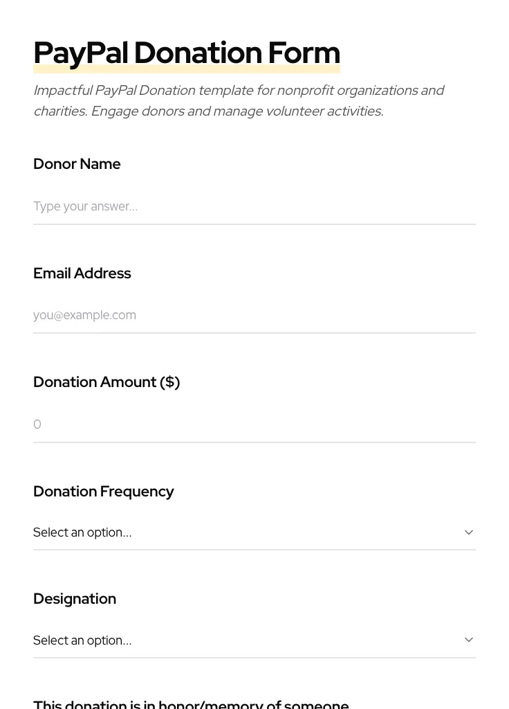 PayPal Donation preview