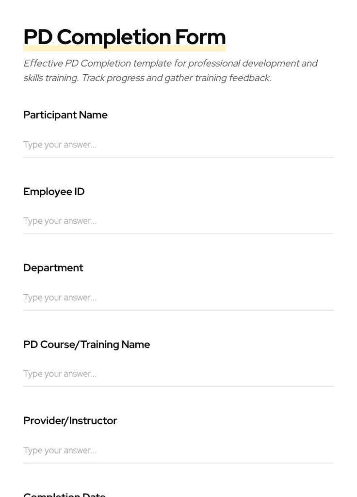 PD Completion preview