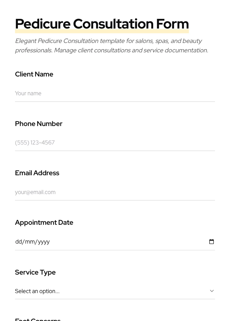 Pedicure Consultation preview