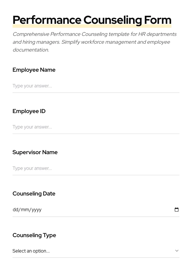 Performance Counseling preview