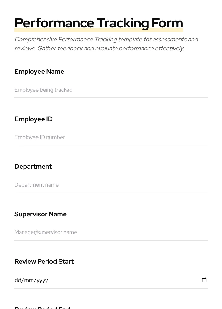 Performance Tracking preview