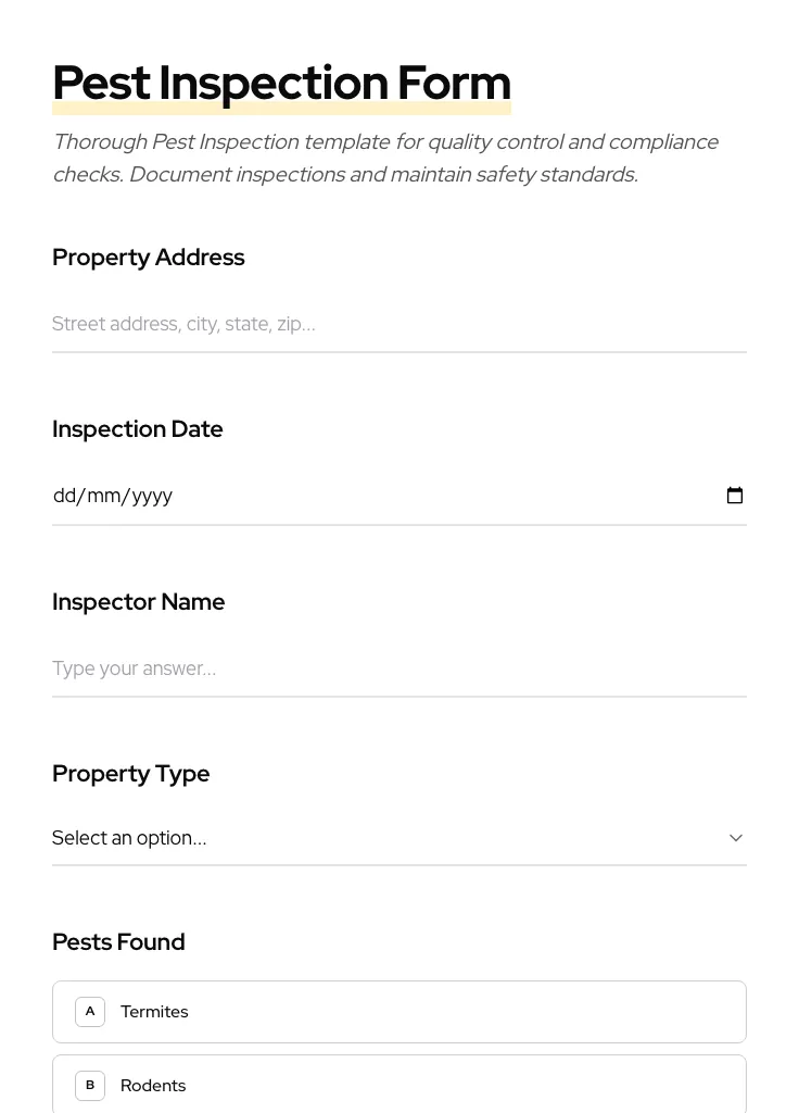 Pest Inspection preview