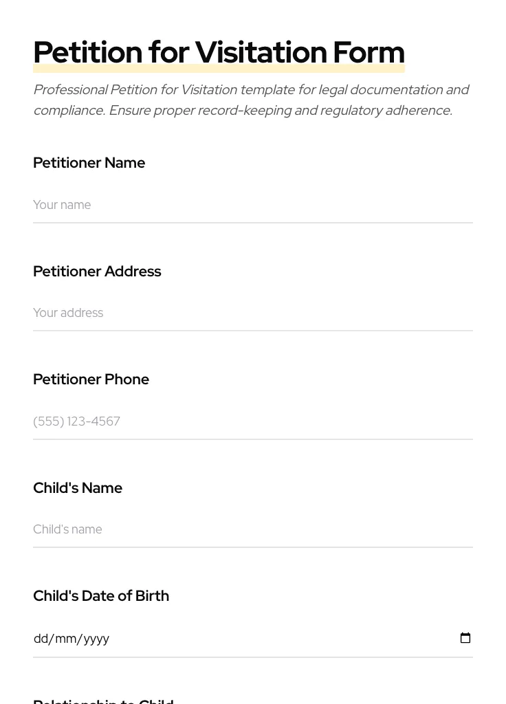 Petition for Visitation preview