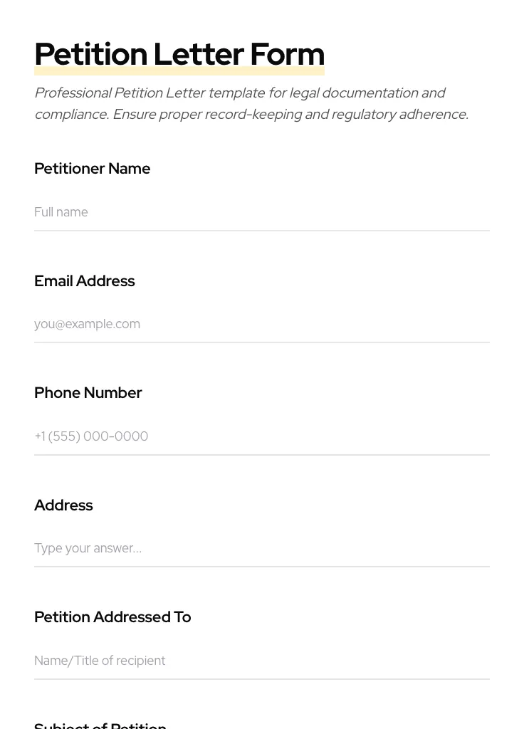 Petition Letter preview