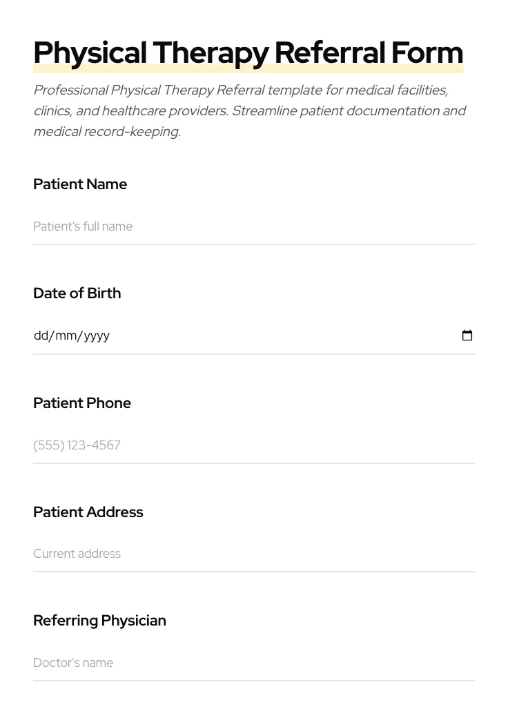 Physical Therapy Referral preview