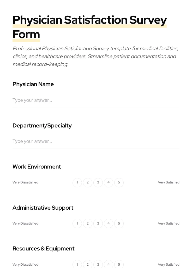 Physician Satisfaction Survey preview