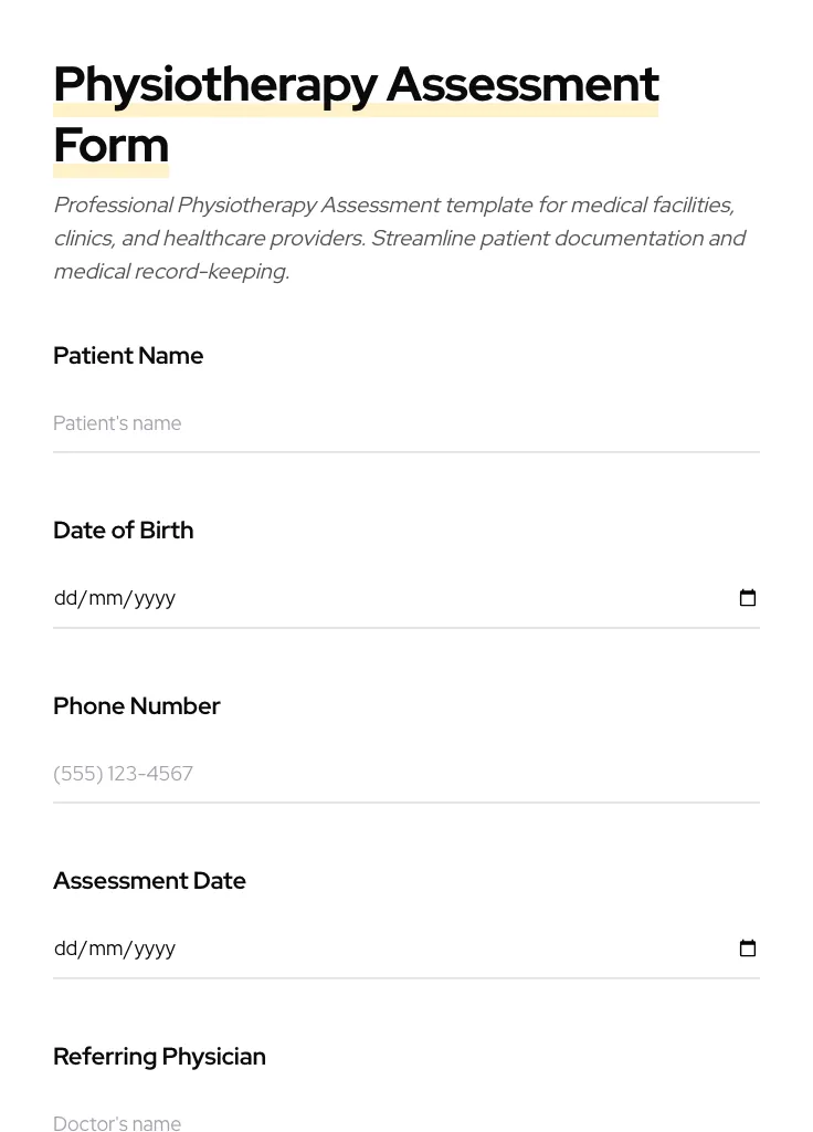 Physiotherapy Assessment preview