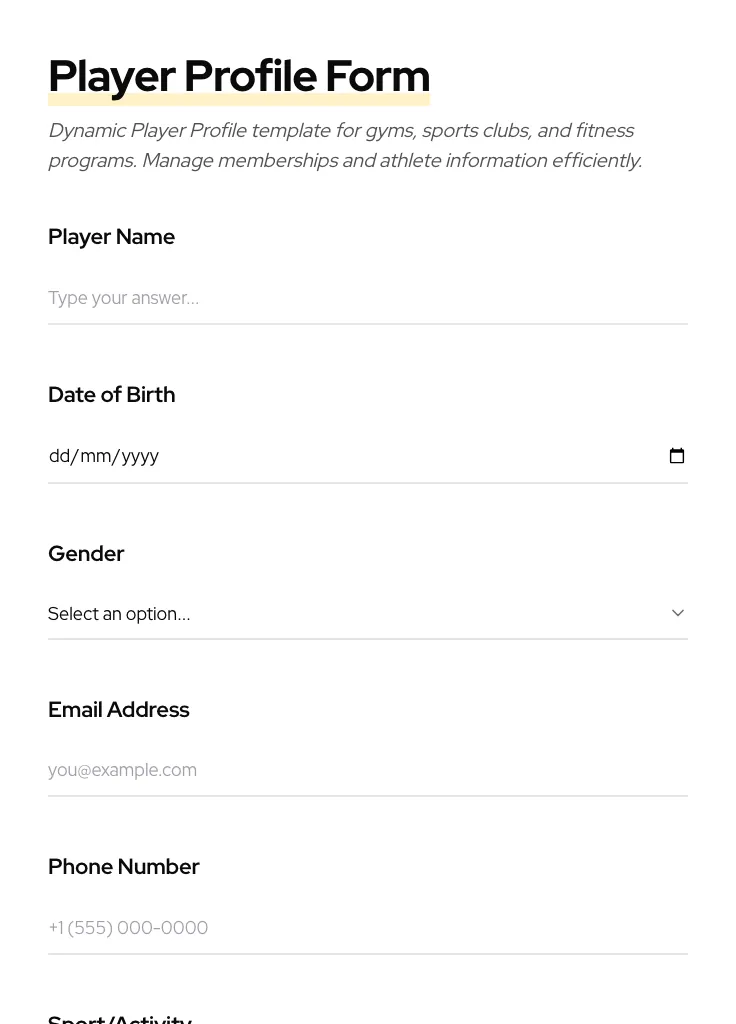 Player Profile preview