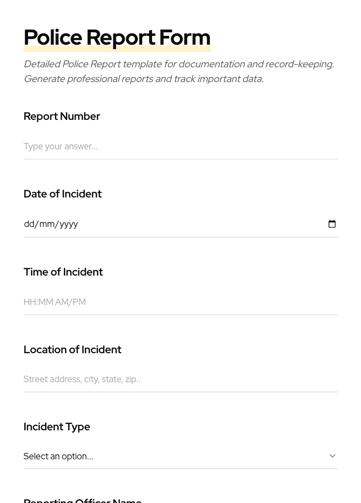 Police Report preview